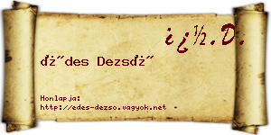 Édes Dezső névjegykártya